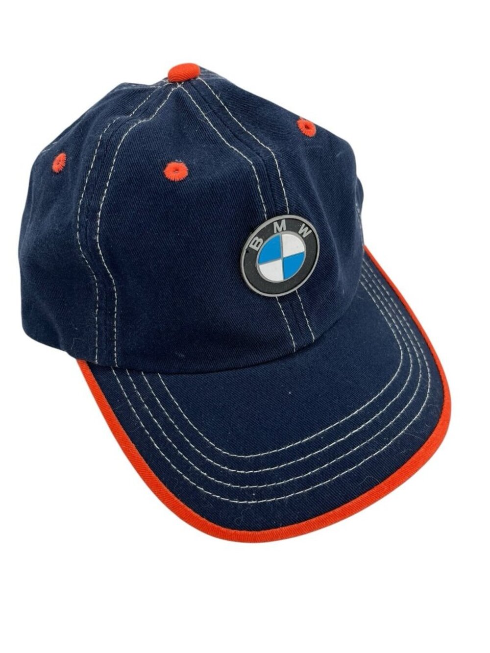 BMW Youth Navy Orange Trim Logo Baseball Cap NWT